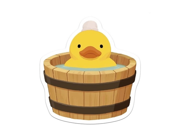 Mẫu sticker con vịt đang bơi