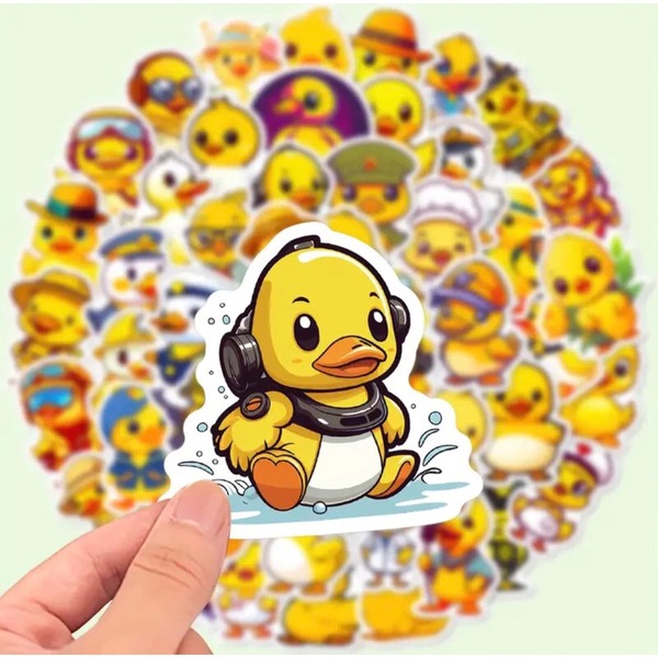 Mẫu sticker con vịt nghe nhạc