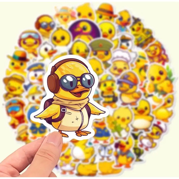 Mẫu sticker hình con vịt đi học