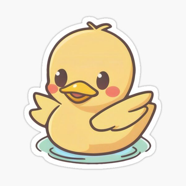 Mẫu sticker con vịt đang bơi