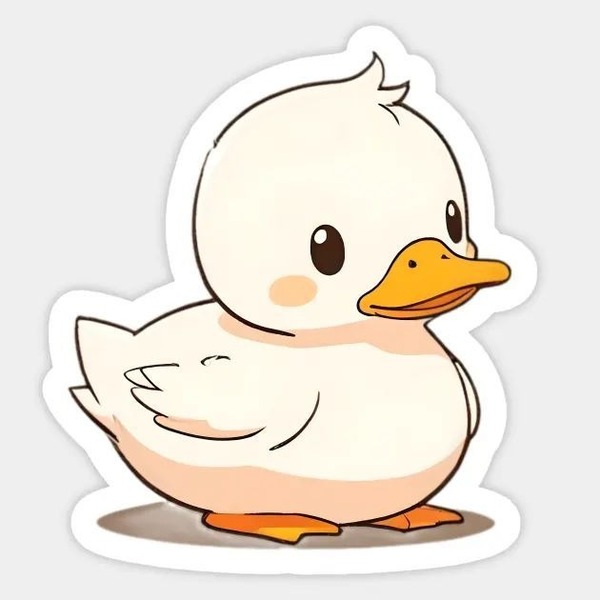 Mẫu sticker con vịt trắng cute