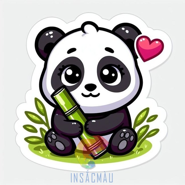 Mẫu sticker gấu trúc xinh xắn
