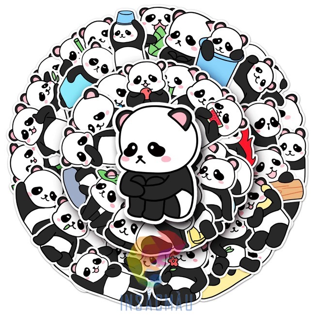 Mẫu sticker gấu trúc mặt buồn