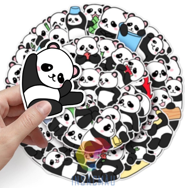 Mẫu sticker gấu trúc biểu cảm cute