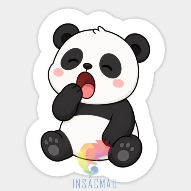 Mẫu sticker gấu trúc buồn ngủ