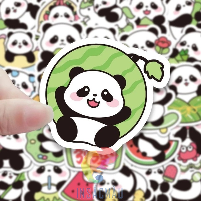 Mẫu sticker gấu trúc biểu cảm ngộ nghĩnh, dễ thương