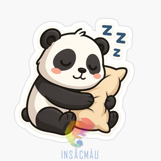 Mẫu sticker gấu trúc ngủ