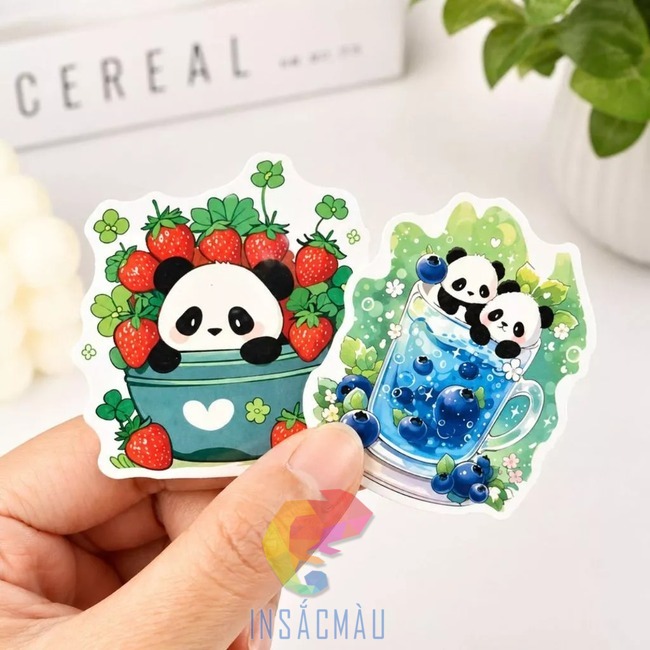 Mẫu sticker gấu trúc biểu cảm cute