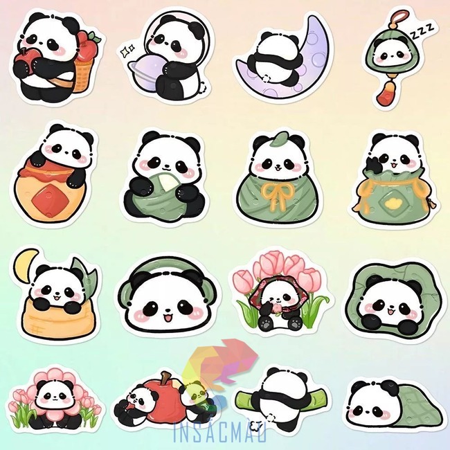 Các mẫu sticker gấu trúc đáng yêu