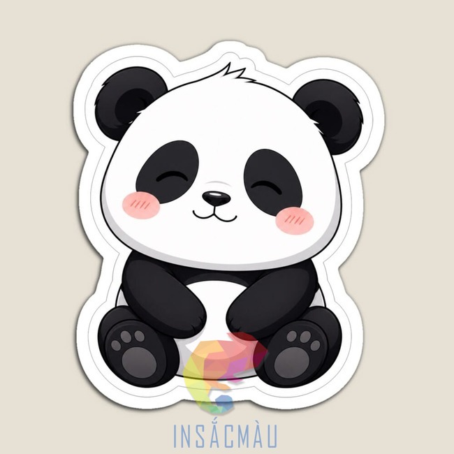 Mẫu sticker gấu trúc cười dễ thương