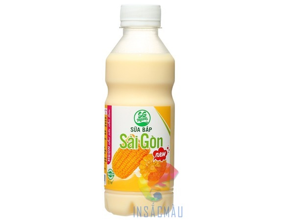 Mẫu tem nhãn sữa bắp thiết kế đẹp, nhiều màu sắc