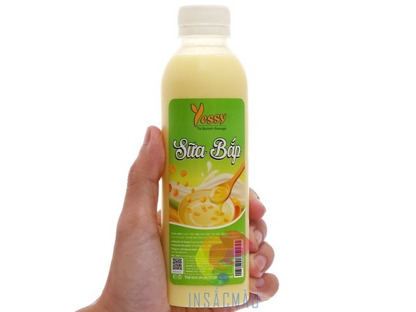 Mẫu tem nhãn dán sữa bắp đẹp bằng decal nhựa