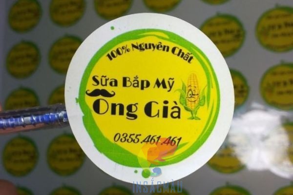 Mẫu tem nhãn dán sữa bắp hình tròn