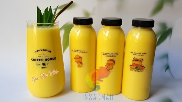 Mẫu tem nhãn sữa bắp bằng decal trong, thiết kế cute