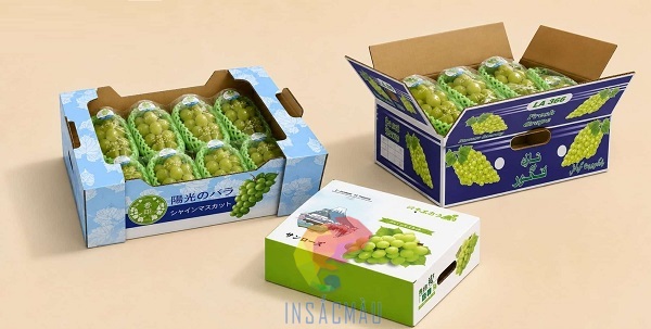 Mẫu thùng carton đựng nho tươi
