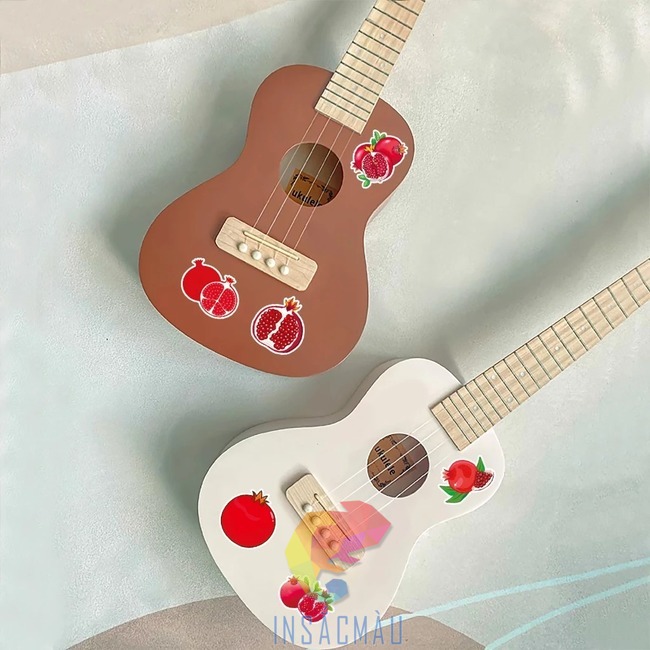 Mẫu sticker quả lựu trang trí đàn ukulele