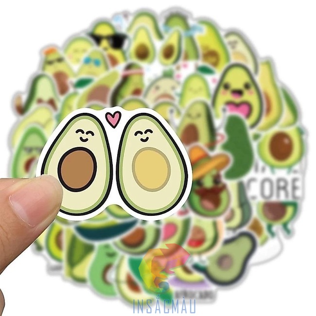 Mẫu sticker quả bơ cute