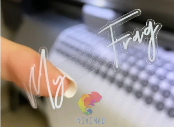 Mẫu decal trong chữ trắng đẹp ấn tượng