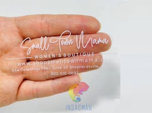 Mẫu decal trong chữ trắng đơn giản, tinh tế