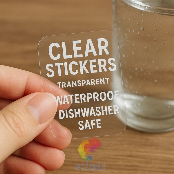 Mẫu decal trong chữ trắng đơn giản, bắt mắt