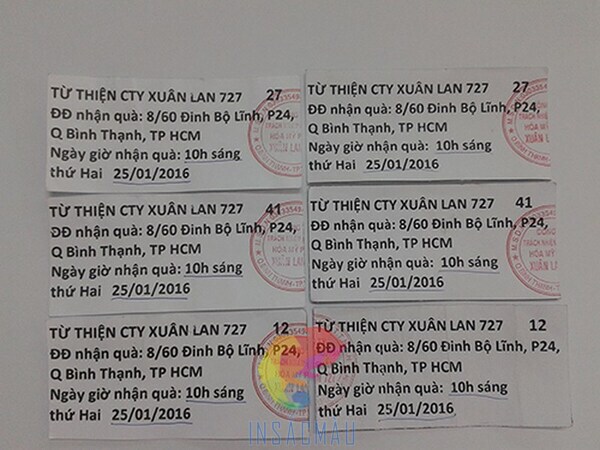Mẫu phiếu nhận quà từ thiện in trắng đen đơn giản