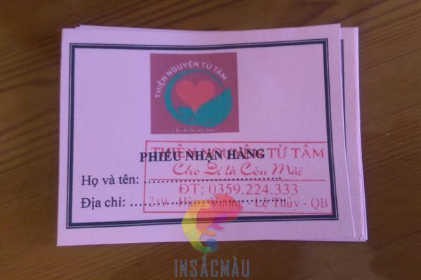 Mẫu phiếu phát quà từ thiện thiết kế đơn giản