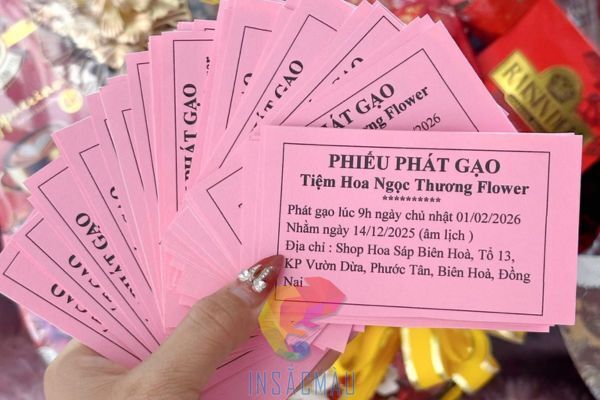 Mẫu phiếu nhận gạo từ thiện thiết kế đơn giản