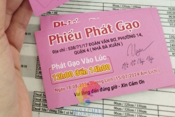 Mẫu phiếu phát gạo thiện nguyện