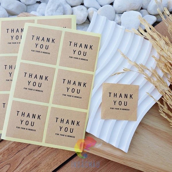Mẫu sticker cảm ơn hình vuông