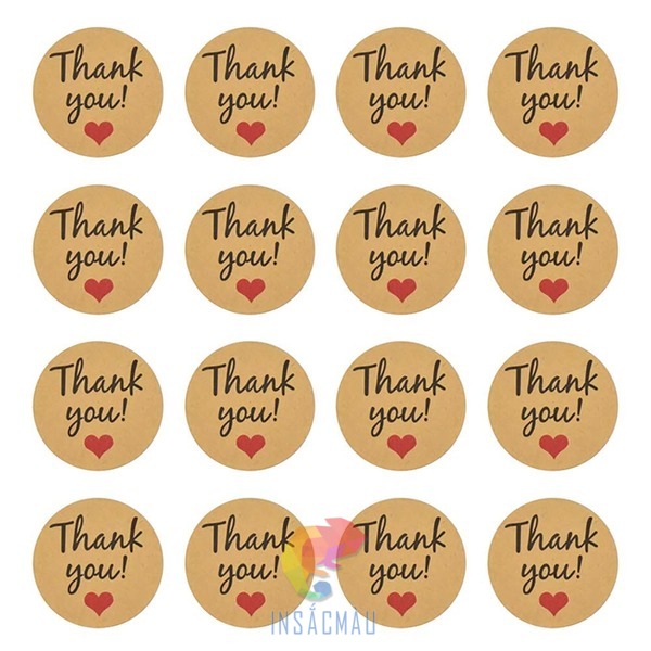 Mẫu sticker cảm ơn bằng giấy kraft