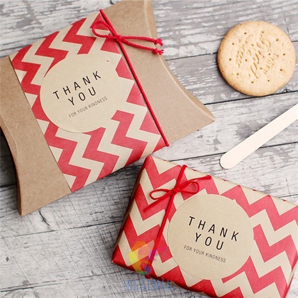 Mẫu sticker cảm ơn bằng giấy kraft, hình tròn