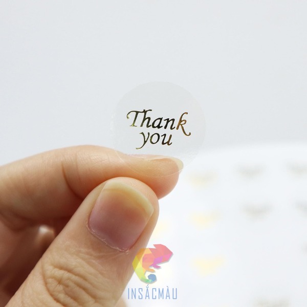 Mẫu sticker cảm ơn bằng decal trong suốt