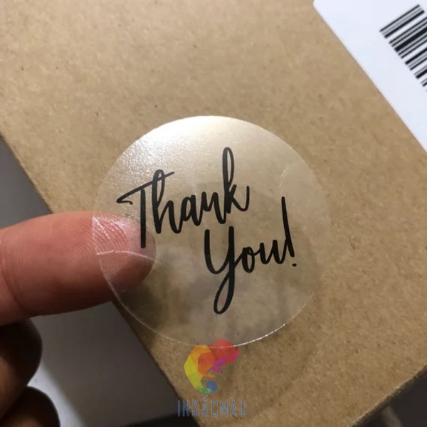Mẫu sticker thank you trong suốt đẹp mắt