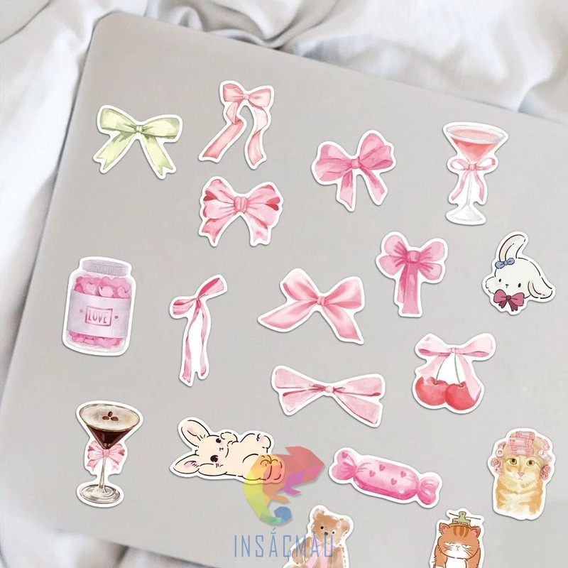 Các mẫu nhãn dán hình nơ trang trí máy tính