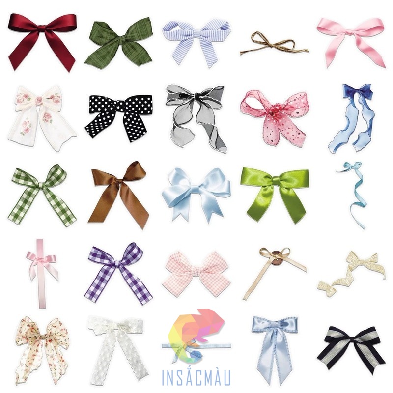 Các mẫu sticker hình nơ sợi mảnh