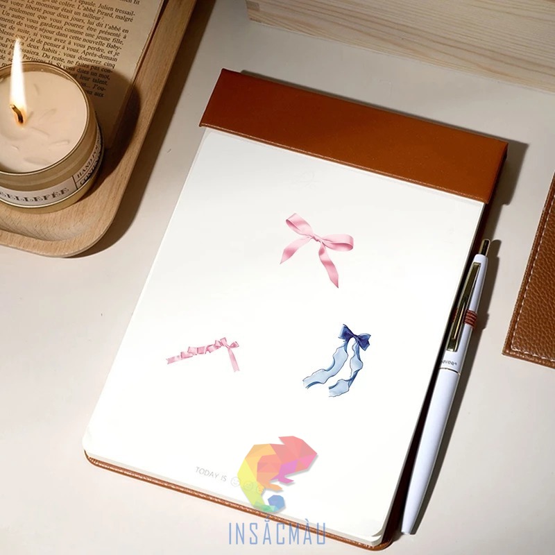 Các mẫu sticker hình nơ dán sổ tay