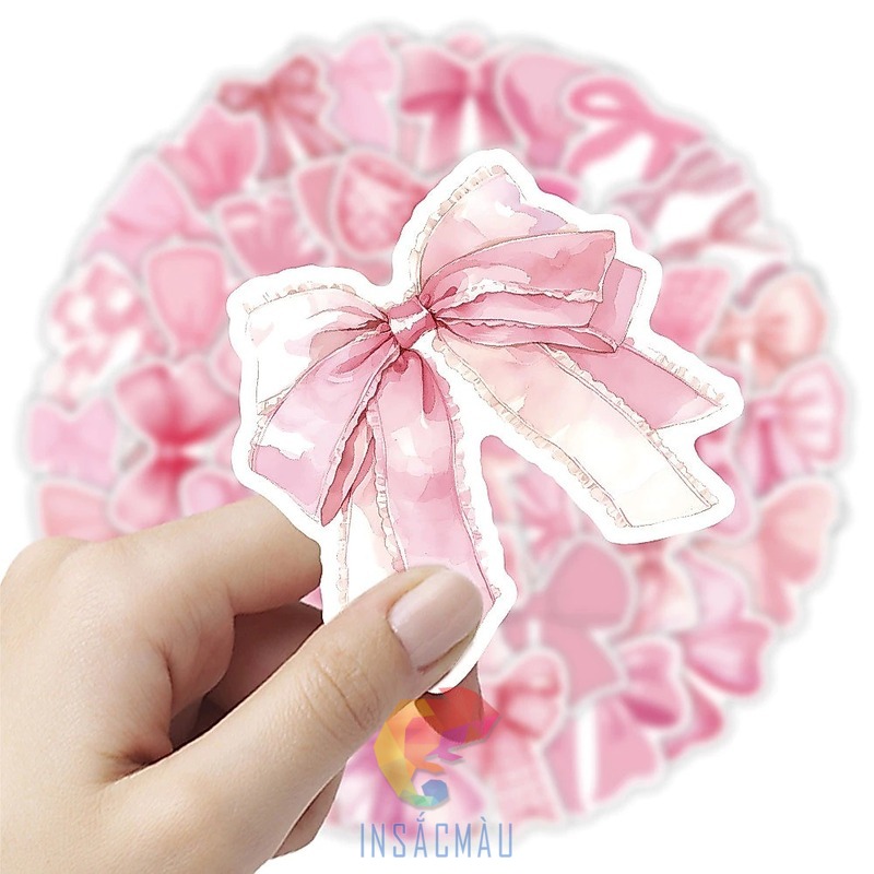 Mẫu sticker nơ voan nhẹ nhàng, tinh tế