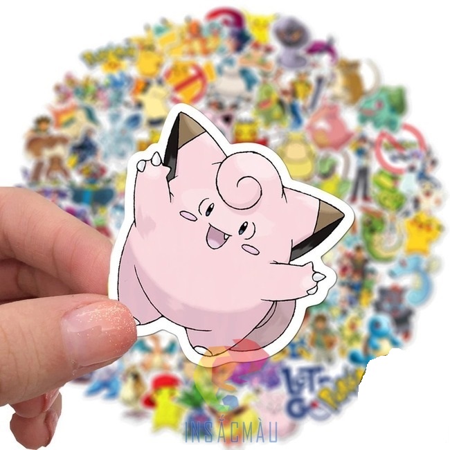 Mẫu sticker pokémon hồng phấn siêu đáng yêu