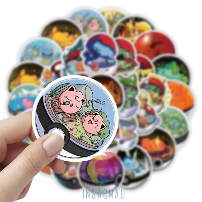 Mẫu sticker quả cầu pokémon