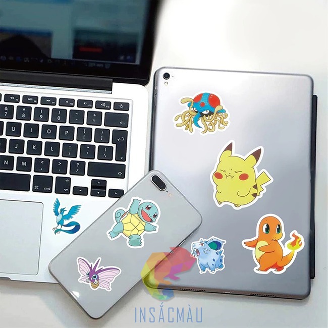Mẫu sticker pokemon trang trí đồ dùng cá nhân