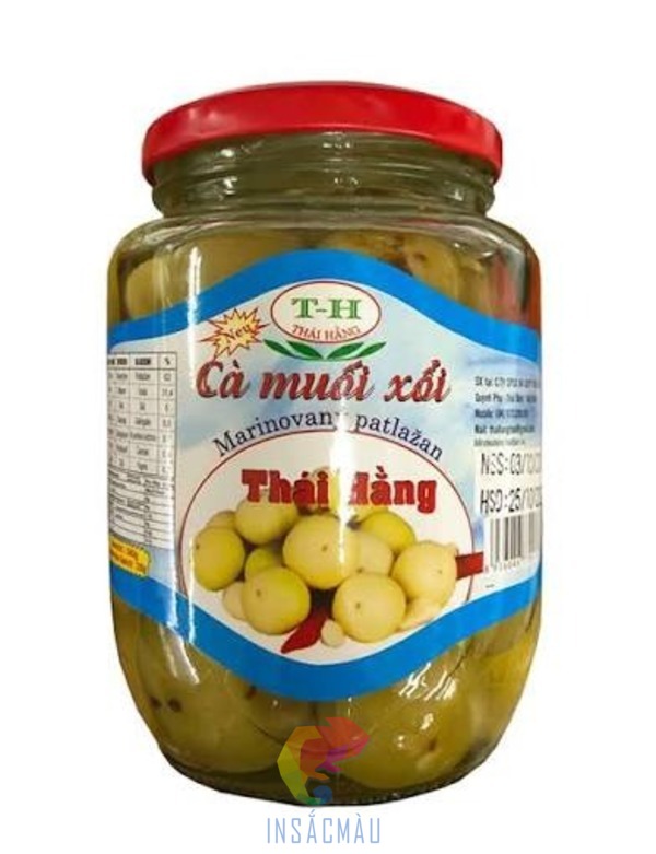 Mẫu tem nhãn dán cà pháo muối xổi