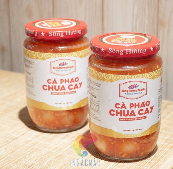 Mẫu tem nhãn dán hũ đựng cà pháo muối chua cay