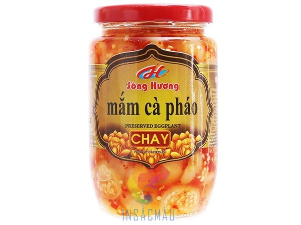 Mẫu tem nhãn dán hũ đựng mắm cà pháo