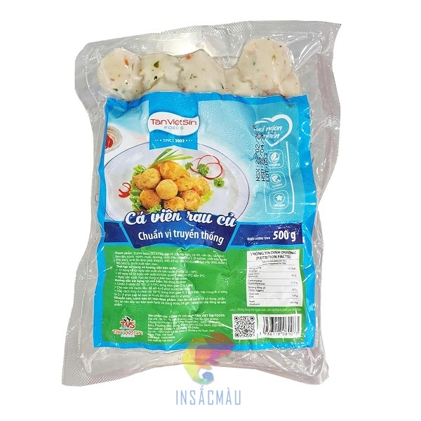 Mẫu tem nhãn cá viên rau củ