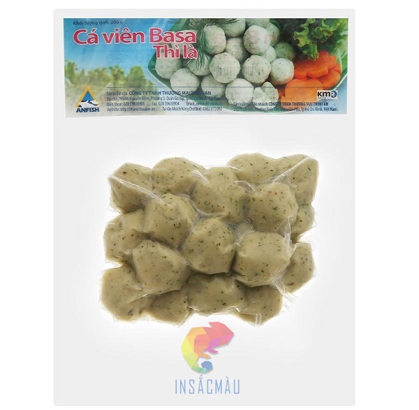 Mẫu tem nhãn cá viên basa thì là