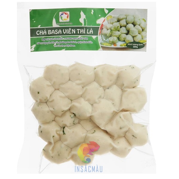 Mẫu tem nhãn dán chả cá viên basa thì là