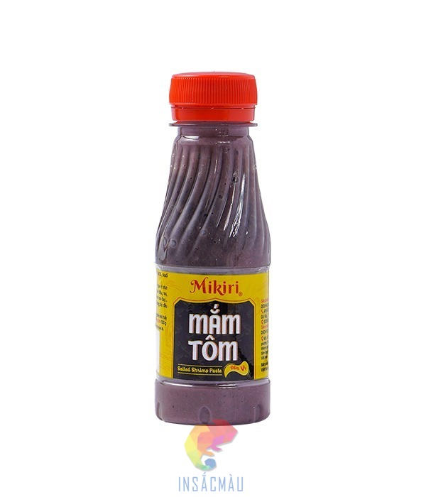 Mẫu tem nhãn mắm tôm màu vàng nổi bật