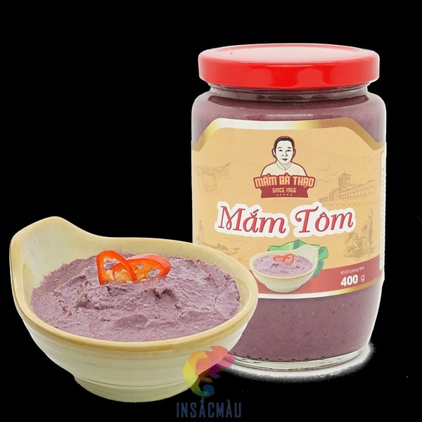 Mẫu tem nhãn mắm tôm ép kim nổi bật