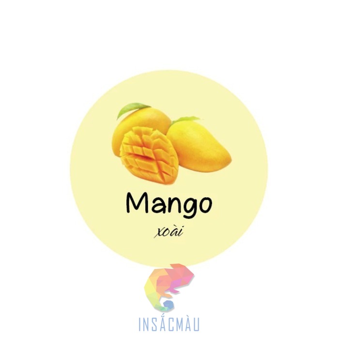 Mẫu tem nhãn dán panna cotta vị xoài