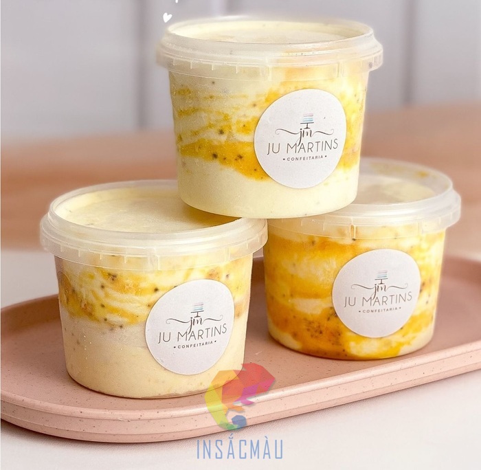 Mẫu tem nhãn panna cotta bằng decal giấy